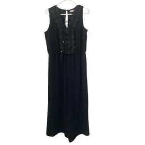 Westport Women's Jumpsuit Size M Black Lace Wide Leg Sleeveless